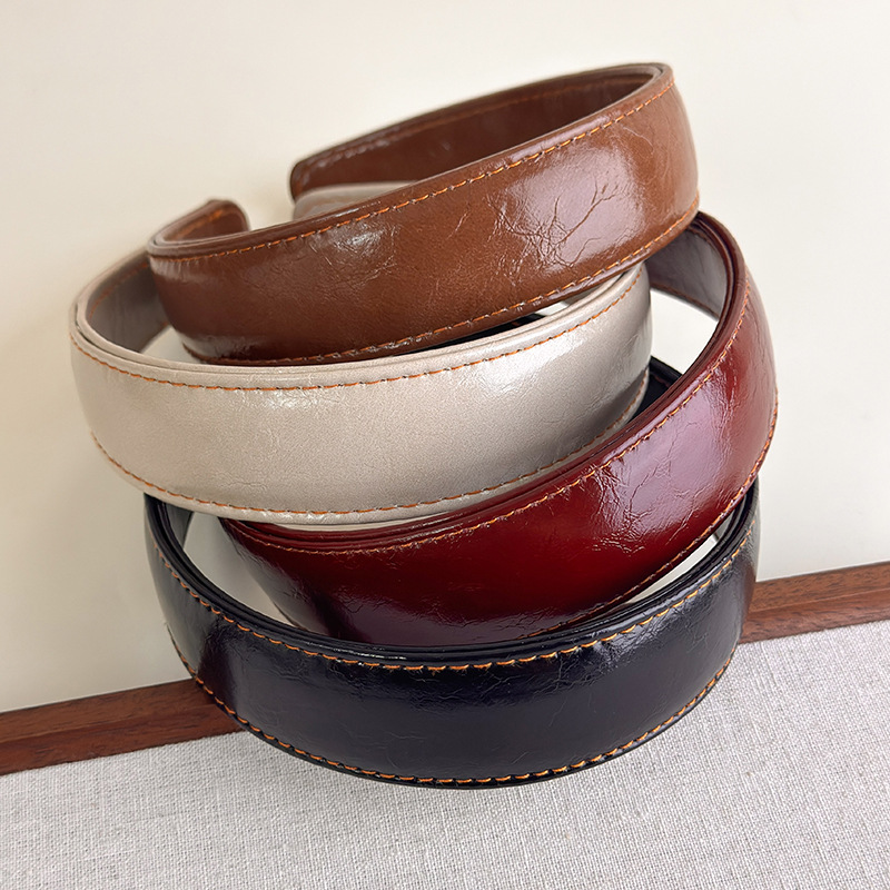 Leatherwork Pony - Tiaras de couro simples cor sólida