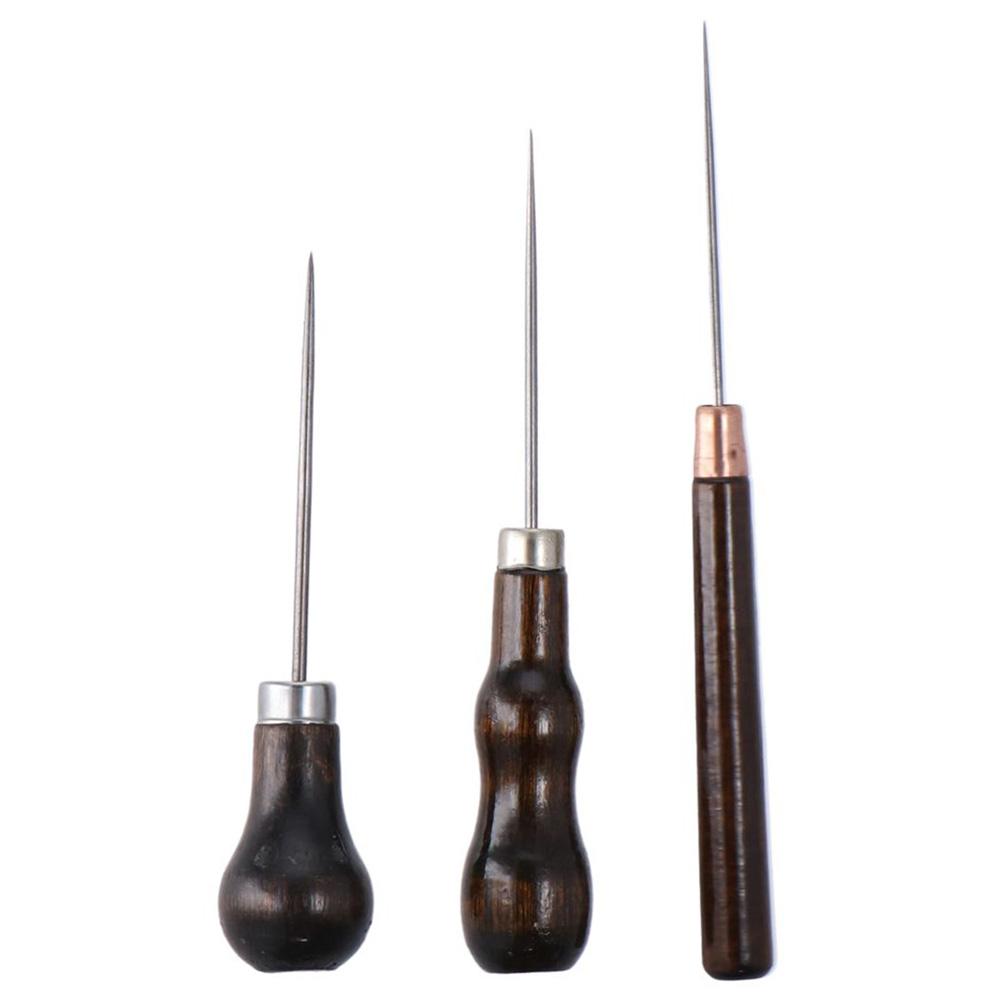 Leatherworking Equipment - Ferramenta de madeira Handle Scratch Awl,