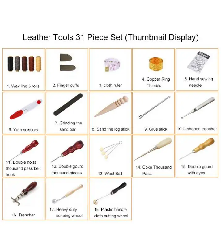 Leatherwork Hand Sewing Needles - Kit de ferramentas artesanais de costura