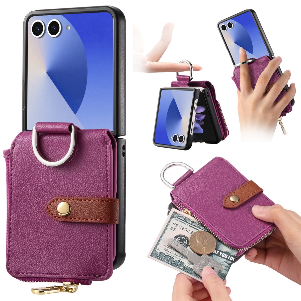 Leatherwork Wallet - Capa de Telefone Luxuosa com Porta-Cartões