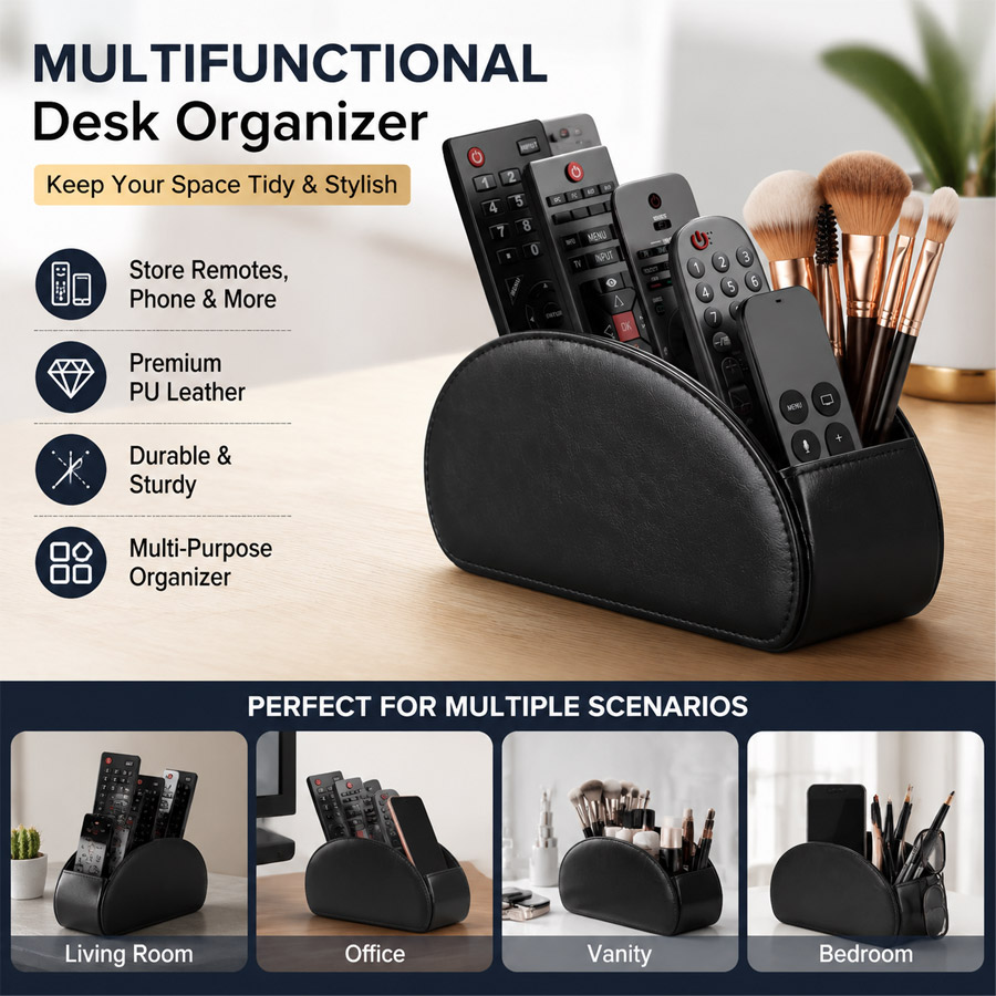 Leatherwork Desk - Organizador de Mesa em Couro PU