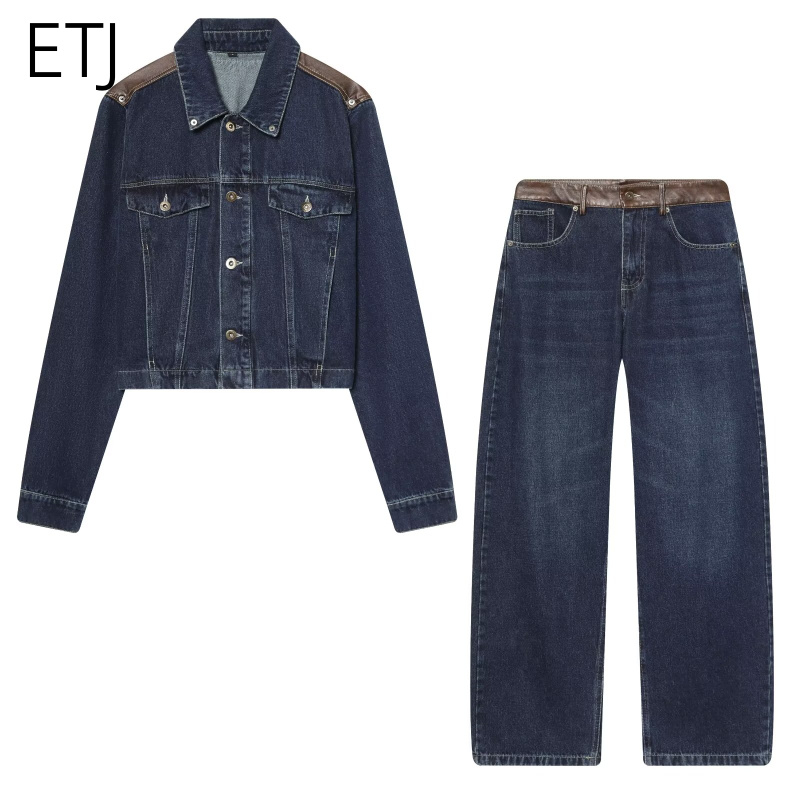 Leather Work Pants - Conjunto Feminino ETJ: Jaqueta Jeans e