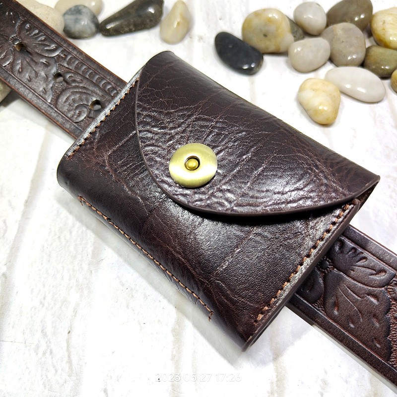 Leatherwork Wallet - Blong-Mini bolsa de cintura de couro