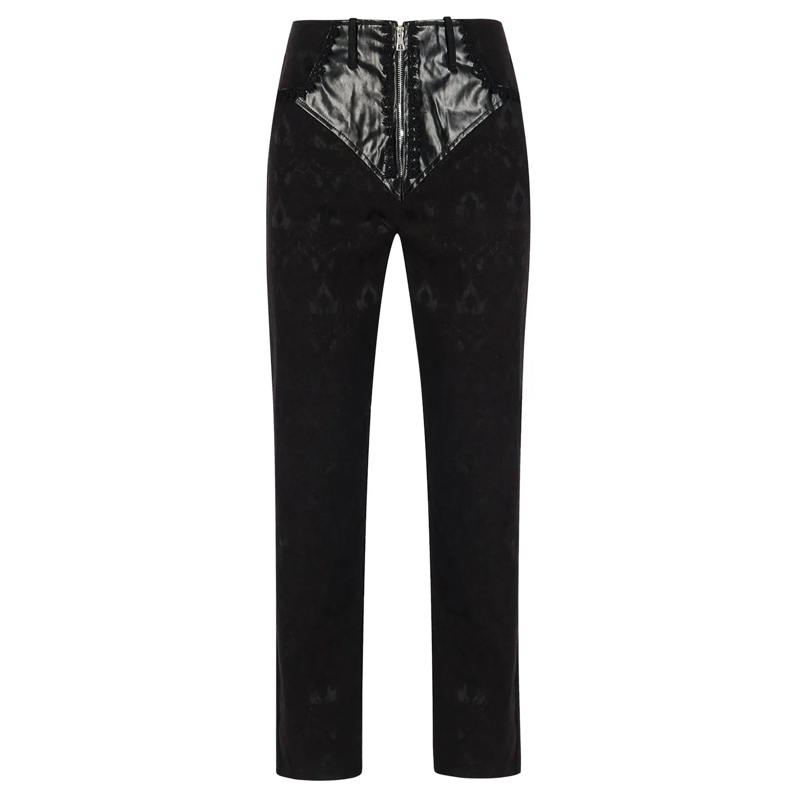 Leather Work Pants - Calça steampunk medieval masculina, couro jacquard,