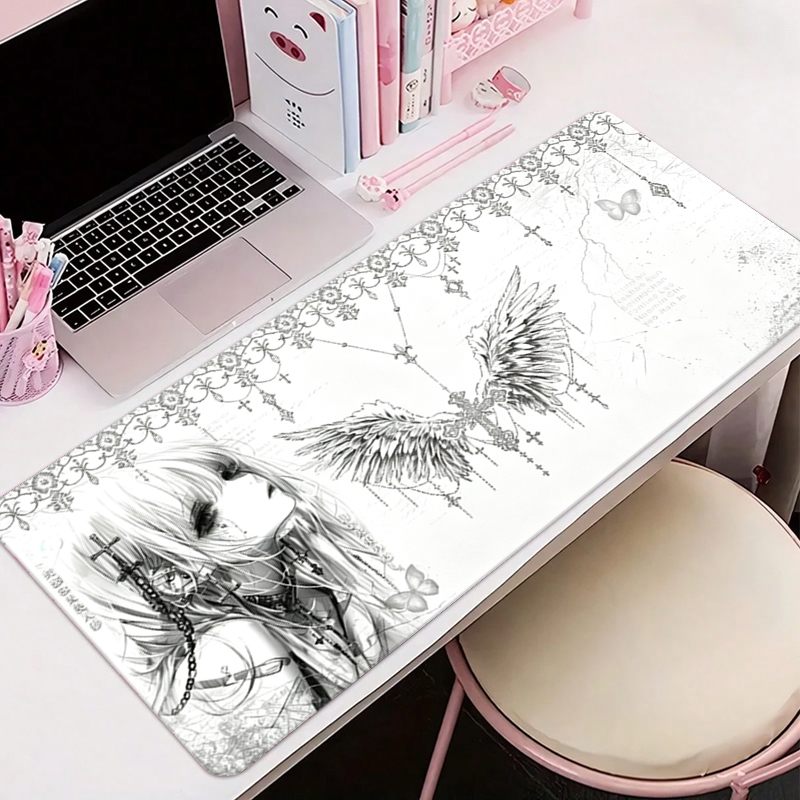 Leatherwork Desk - Mousepad de Couro Preto e Branco