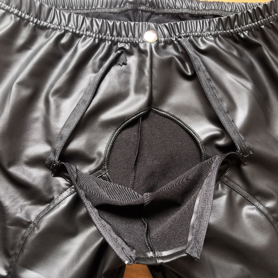 Calças justas de couro falso b - Leather Work Pants avaliação e preço