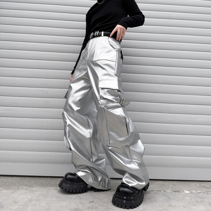 Calça de couro prateada mascul - Leather Work Pants avaliação e preço