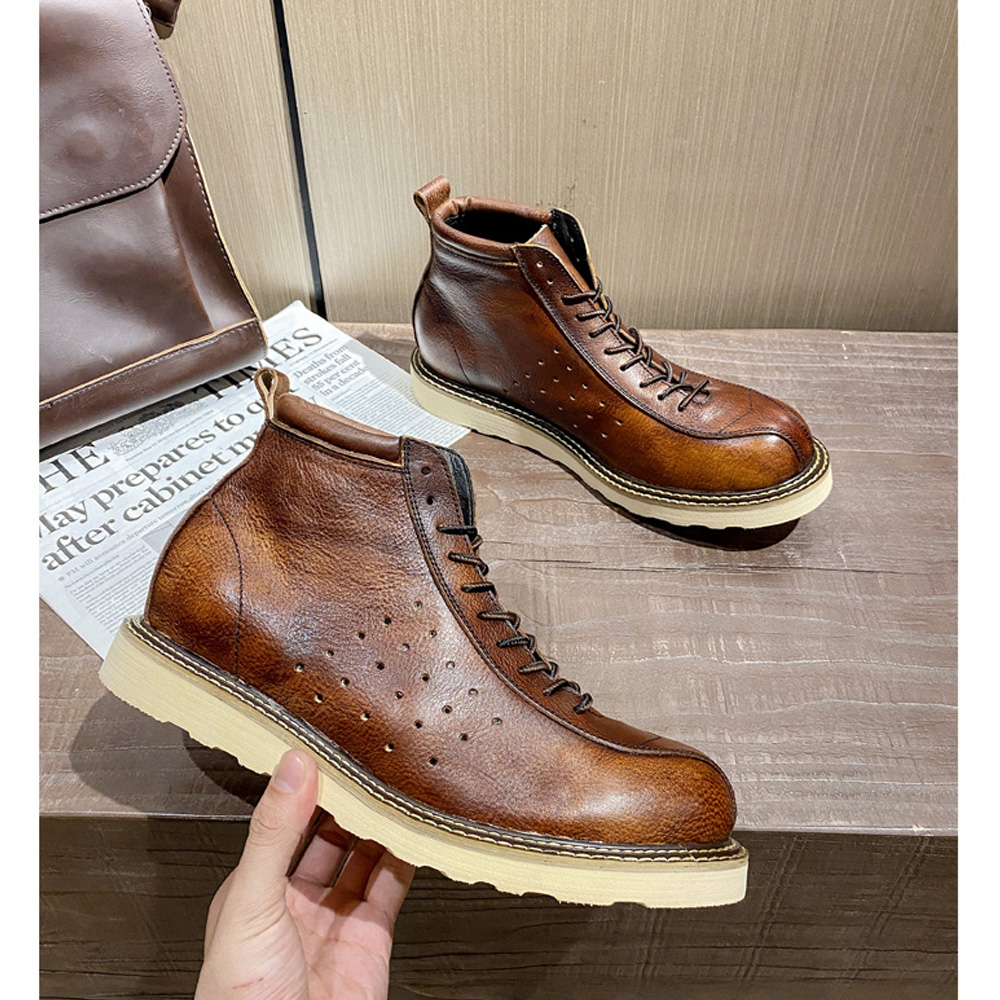Botas masculinas de couro genu - Leather Work Outfit avaliação e preço