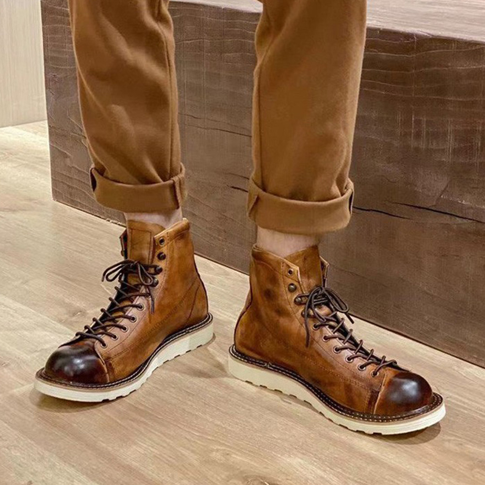 Botas masculinas de couro genu - Leather Work Outfit avaliação e preço