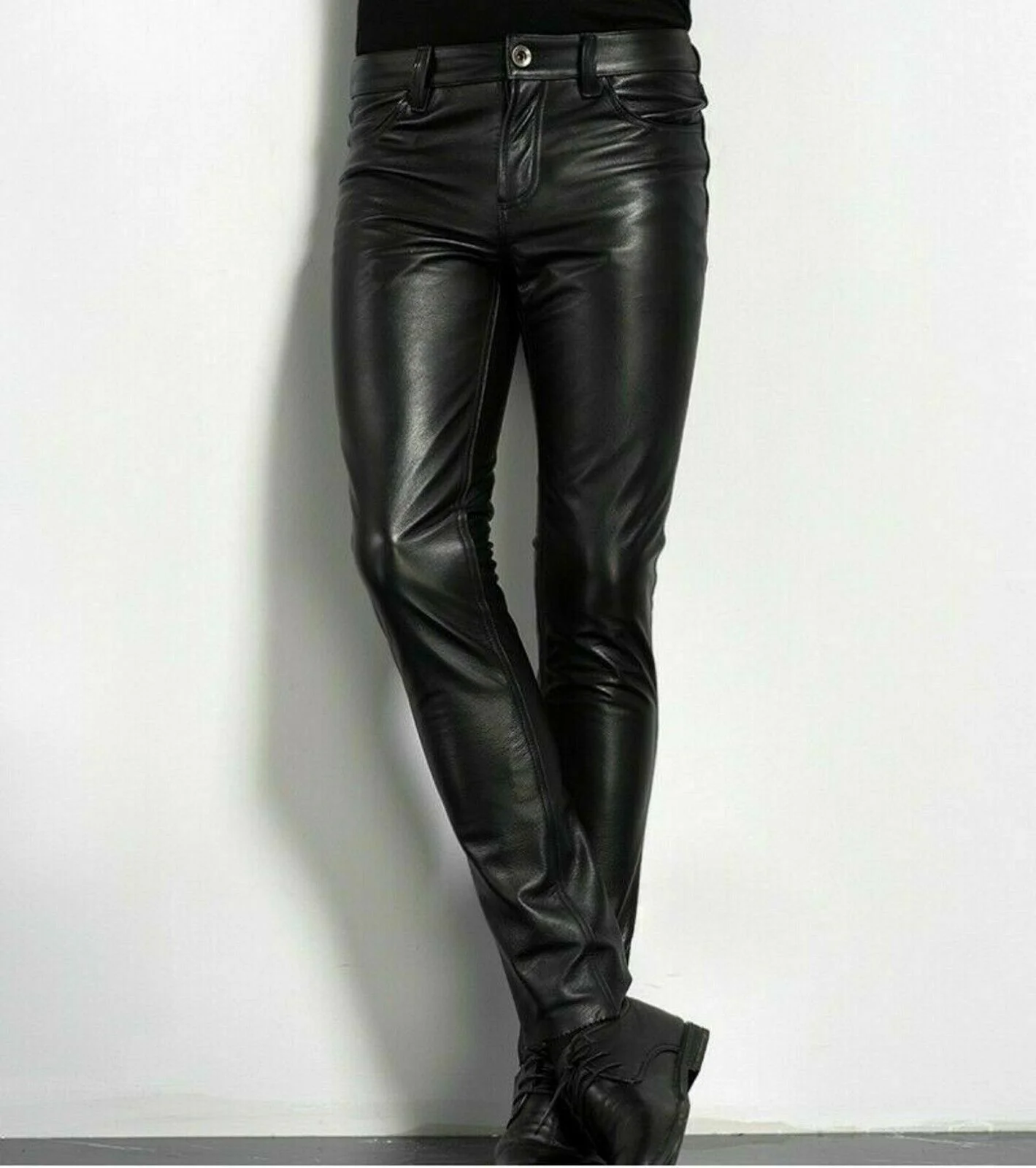 Escolha calças de couro do plu - Leather Work Pants avaliação e preço