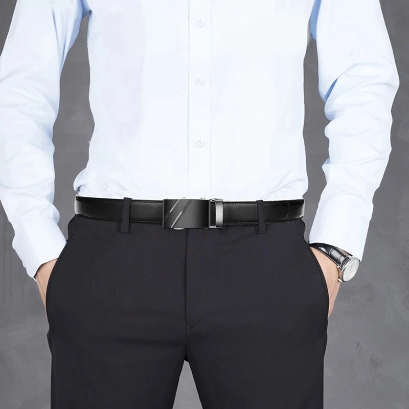 Cinto de couro PU masculino co - Leather Work Jeans avaliação e preço