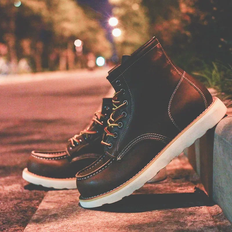 Botas masculinas de couro genu - Leatherworking Equipment avaliação e preço