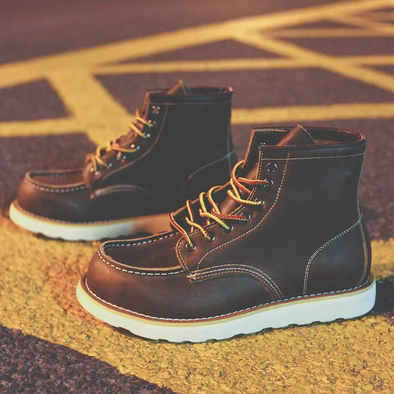 Botas masculinas de couro genu - Leatherworking Equipment avaliação e preço