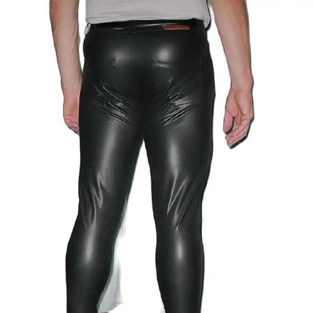 Moda jeans magros sexy calças  - Leather Work Pants avaliação e preço